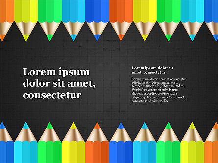 Informe con lápices de colores, Diapositiva 9, 03631, Plantillas de presentación — PoweredTemplate.com