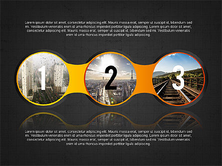 서클 및 숫자, 슬라이드 12, 03632, 모양 — PoweredTemplate.com