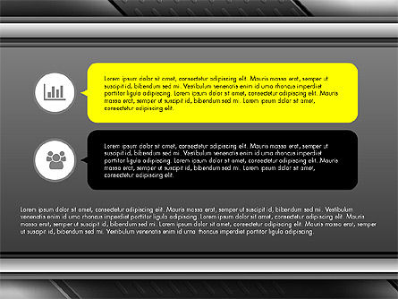 Icônes et boîtes de texte slide deck, Modele PowerPoint, 03643, Boîtes de texte — PoweredTemplate.com