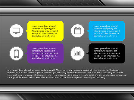 Icônes et boîtes de texte slide deck, Diapositive 8, 03643, Boîtes de texte — PoweredTemplate.com
