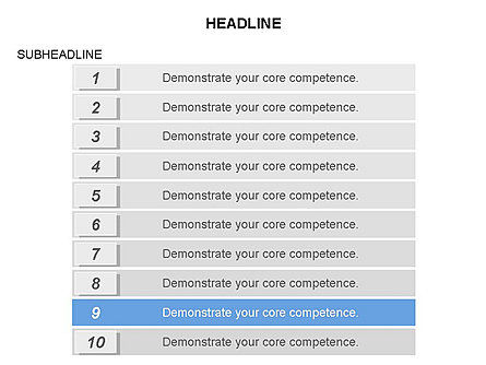 Liste d'agenda, Diapositive 10, 03651, Schémas d'étapes — PoweredTemplate.com