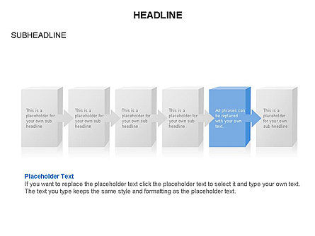 Blocchi di processo catena, Slide 6, 03654, Diagrammi di Processo — PoweredTemplate.com
