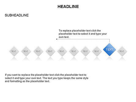 菱形の関係ステージのタイムライン, スライド 10, 03669, Timelines & Calendars — PoweredTemplate.com