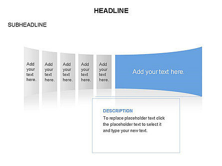 볼록 및 오목 효과 사각형, 슬라이드 13, 03670, 단계 도표 — PoweredTemplate.com