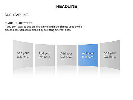 볼록 및 오목 효과 사각형, 슬라이드 5, 03670, 단계 도표 — PoweredTemplate.com