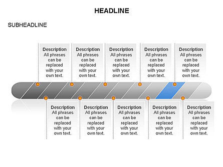 Striped and Tilted Timeline, Slide 20, 03671, Timelines & Calendars — PoweredTemplate.com