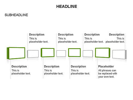 Timeline tekstblokken, Dia 12, 03686, Stage diagrams — PoweredTemplate.com