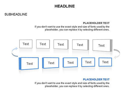 Timeline Text Blocks, Slide 23, 03686, Stage Diagrams — PoweredTemplate.com