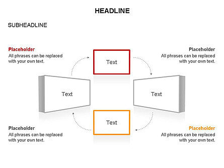 Timeline blocos de texto, Deslizar 25, 03686, Diagramas de Etapas — PoweredTemplate.com