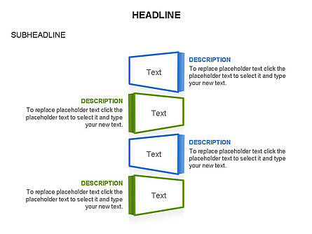 Timeline blocos de texto, Deslizar 30, 03686, Diagramas de Etapas — PoweredTemplate.com