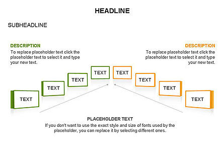 Timeline Text Blocks, Slide 34, 03686, Stage Diagrams — PoweredTemplate.com