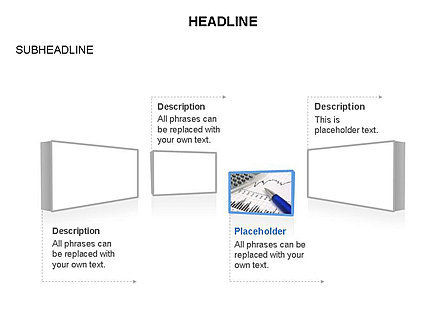 Blocchi di testo Timeline, Slide 8, 03686, Diagrammi Palco — PoweredTemplate.com