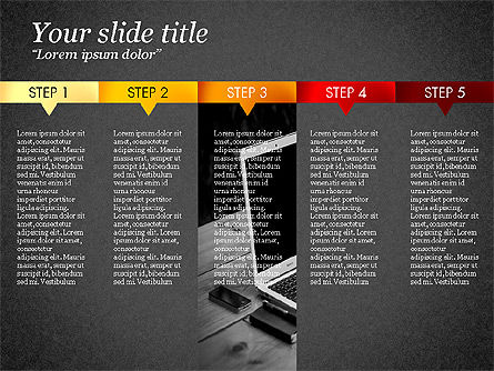 Plantilla de presentación de pasos, Diapositiva 15, 03691, Plantillas de presentación — PoweredTemplate.com