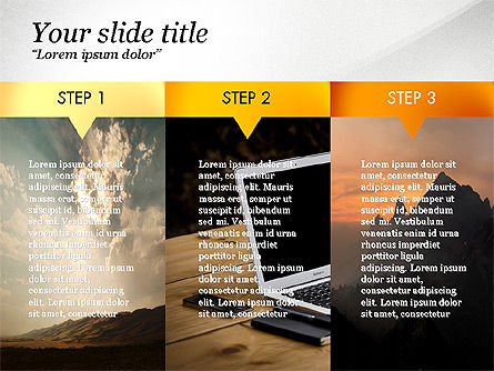 Plantilla de presentación de pasos, Diapositiva 8, 03691, Plantillas de presentación — PoweredTemplate.com