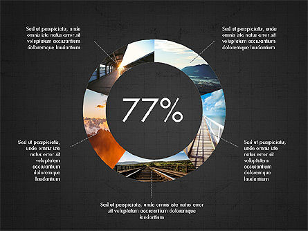 Concepto de presentación de rosquillas, Diapositiva 15, 03696, Gráficos circulares — PoweredTemplate.com