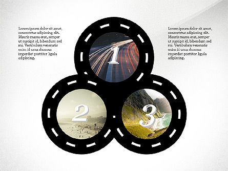 원형 교차로 개념, 슬라이드 6, 03698, 단계 도표 — PoweredTemplate.com