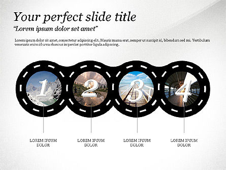 Concept Roundabout, Diapositive 8, 03698, Schémas d'étapes — PoweredTemplate.com