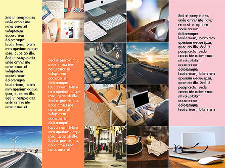 Diseño de cuadrícula Plantilla de presentación diseñada plana, Diapositiva 2, 03705, Plantillas de presentación — PoweredTemplate.com