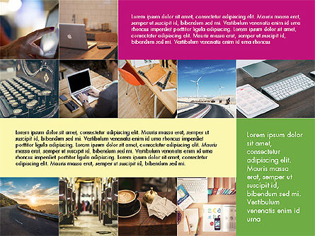 Diseño de cuadrícula Plantilla de presentación diseñada plana, Diapositiva 8, 03705, Plantillas de presentación — PoweredTemplate.com