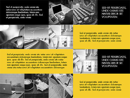 Diseño de cuadrícula Plantilla de presentación diseñada plana, Diapositiva 9, 03705, Plantillas de presentación — PoweredTemplate.com