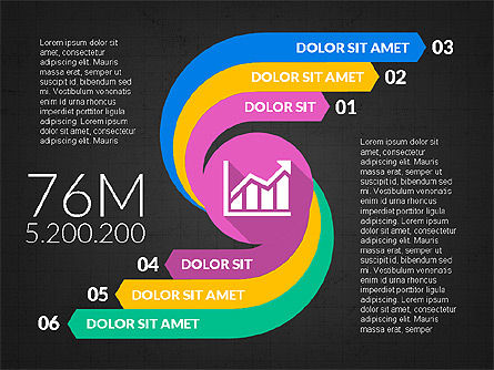 Gekrümmte infografische Formen, Folie 10, 03710, Infografiken — PoweredTemplate.com