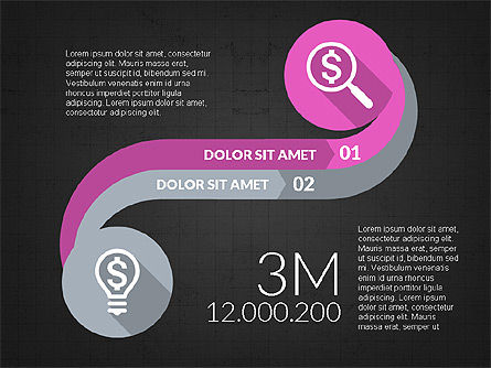 Curved Infographic Shapes, Slide 12, 03710, Infographics — PoweredTemplate.com