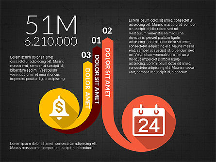 Gekrümmte infografische Formen, Folie 15, 03710, Infografiken — PoweredTemplate.com