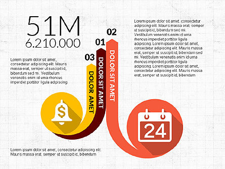 Gebogen infographic vormen, Dia 7, 03710, Infographics — PoweredTemplate.com