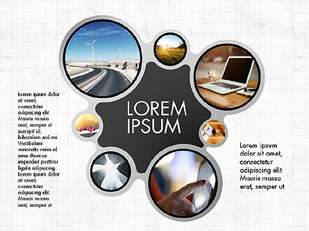 Hub and Spokes Presentation Concept, PowerPoint Template, 03721, Presentation Templates — PoweredTemplate.com