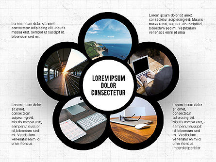 Spokes and Nodes, PowerPoint Template, 03724, Text Boxes — PoweredTemplate.com