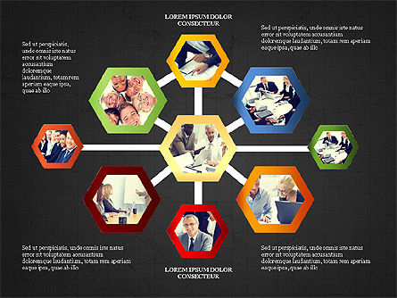 Flare du réseau, Diapositive 9, 03743, Graphiques organisationnels — PoweredTemplate.com