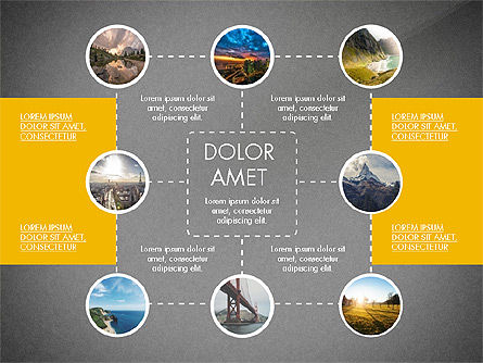 Blocs et connexions, Diapositive 15, 03749, Graphiques organisationnels — PoweredTemplate.com