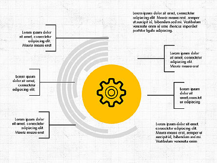 Flat projetou a apresentação do processo, Modelo do PowerPoint, 03758, Formas — PoweredTemplate.com
