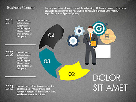 Concepto de presentación del proceso de gestión, Diapositiva 12, 03759, Diagramas de proceso — PoweredTemplate.com
