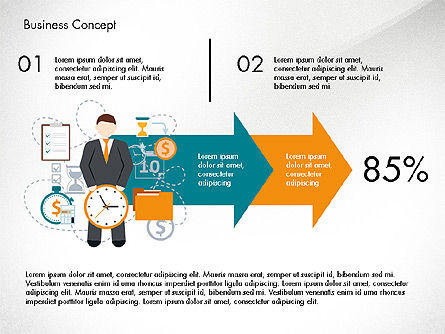 Concepto de presentación del proceso de gestión, Diapositiva 5, 03759, Diagramas de proceso — PoweredTemplate.com