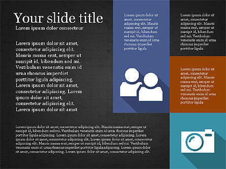 Grid layout apresentação com ícones, Deslizar 13, 03774, Modelos de Apresentação — PoweredTemplate.com