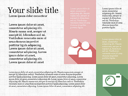 Grid layout apresentação com ícones, Deslizar 5, 03774, Modelos de Apresentação — PoweredTemplate.com
