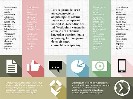 Grid layout apresentação com ícones, Deslizar 8, 03774, Modelos de Apresentação — PoweredTemplate.com