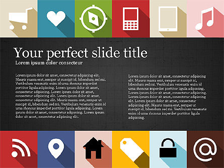 Présentation de la disposition de la grille avec des icônes, Diapositive 9, 03774, Modèles de présentations — PoweredTemplate.com