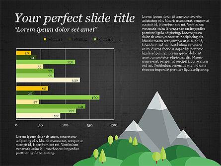 녹색 산 보고서, 슬라이드 14, 03779, 프레젠테이션 템플릿 — PoweredTemplate.com