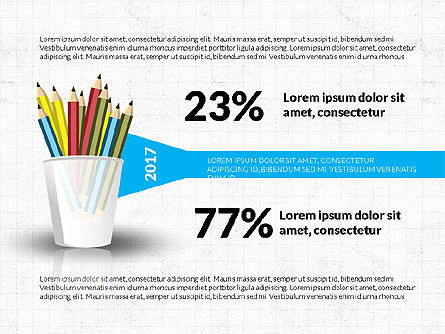 Vidrio con lápices de colores, Diapositiva 10, 03787, Infografías — PoweredTemplate.com