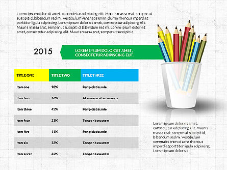 Kaca Dengan Pensil Warna, Slide 15, 03787, Infografis — PoweredTemplate.com
