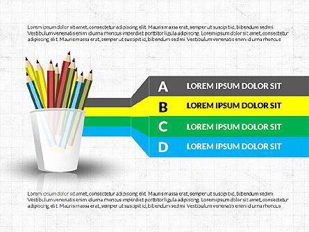 Glass com lápis coloridos, Deslizar 9, 03787, Infográficos — PoweredTemplate.com