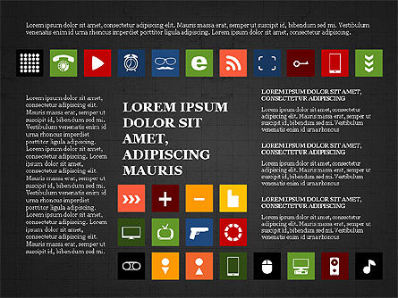 Concept de présentation d'icônes plates, Diapositive 10, 03795, Icônes — PoweredTemplate.com