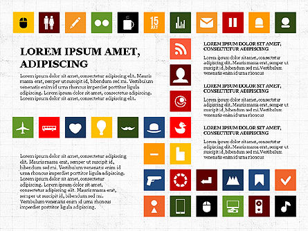 Concept de présentation d'icônes plates, Diapositive 8, 03795, Icônes — PoweredTemplate.com