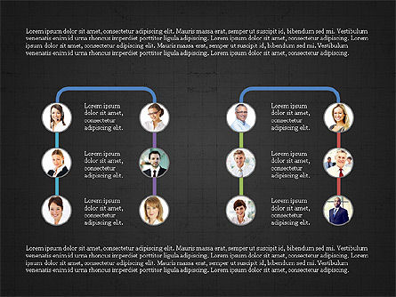 Company Organizational Chart, Slide 16, 03800, Organizational Charts — PoweredTemplate.com