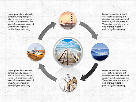 Bintik Dan Panah, Templat PowerPoint, 03813, Diagram Proses — PoweredTemplate.com