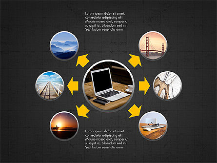 Puntos y Flechas, Diapositiva 11, 03813, Diagramas de proceso — PoweredTemplate.com