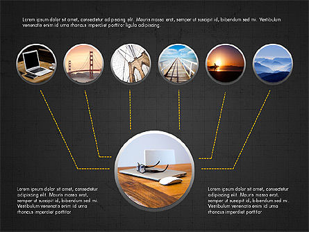 Spots et flèches, Diapositive 13, 03813, Schémas de procédés — PoweredTemplate.com