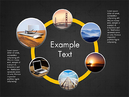 Spots et flèches, Diapositive 15, 03813, Schémas de procédés — PoweredTemplate.com